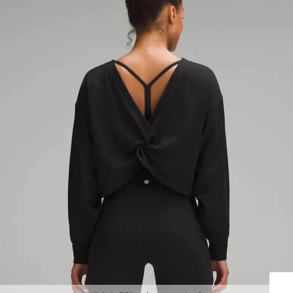 NWT New LULULEMON Front-to-Back Twist-Knot Pullover Reversible Open Back Black 8
